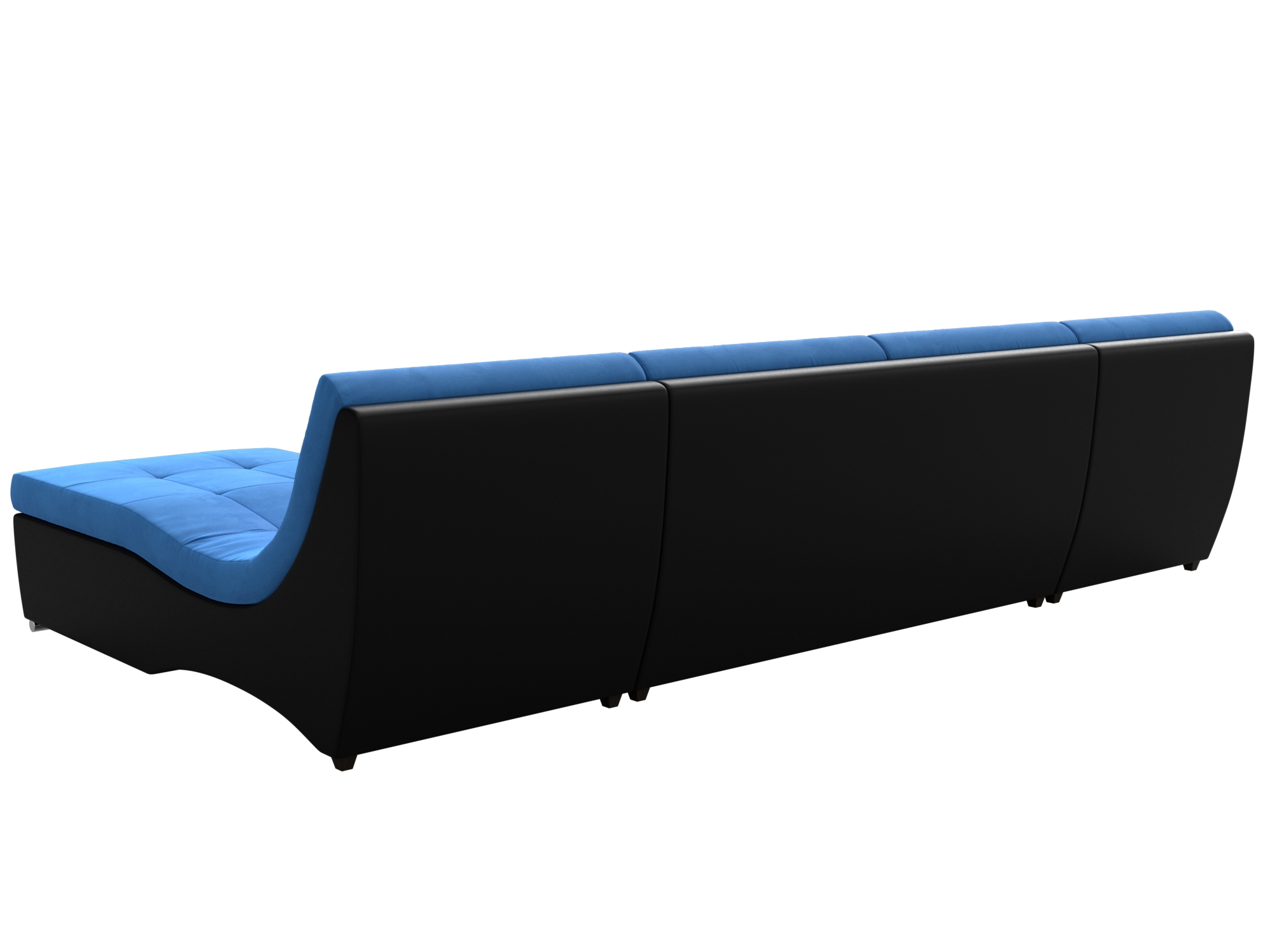 П-образный модульный диван Монреаль (Голубой\Черный)
