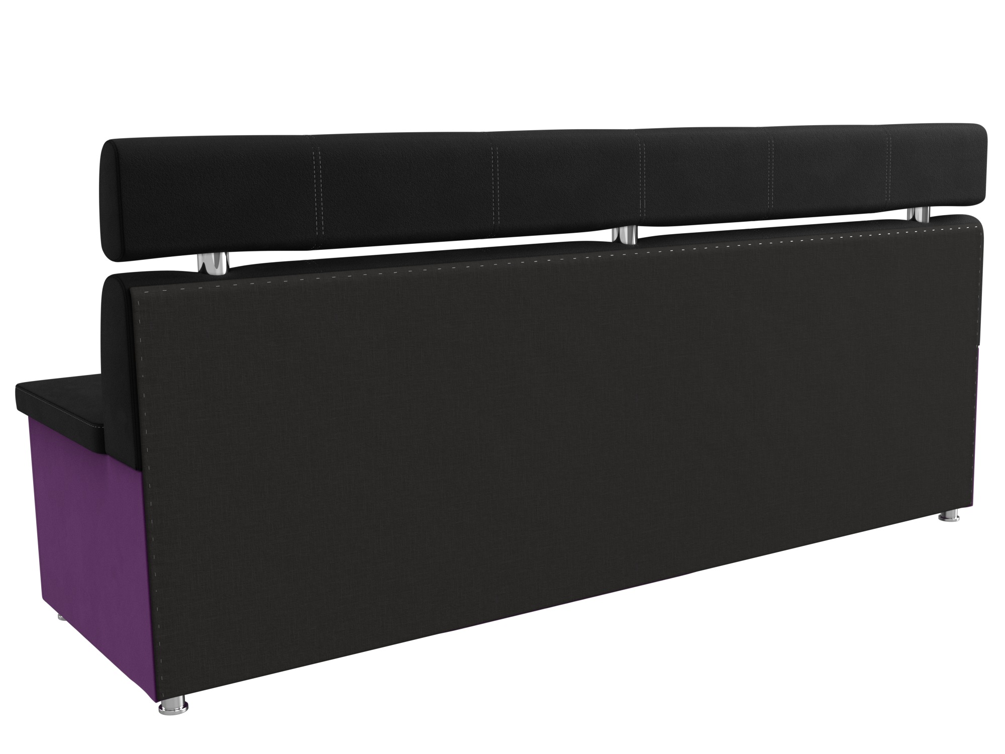 Кухонный прямой диван Классик (Черный\Фиолетовый)