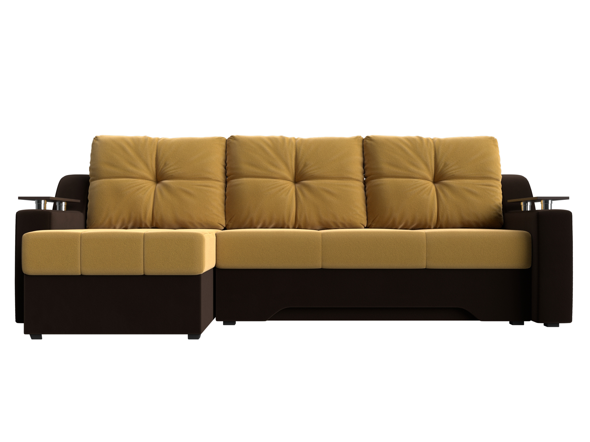 Угловой диван Сенатор левый угол (Желтый\коричневый)