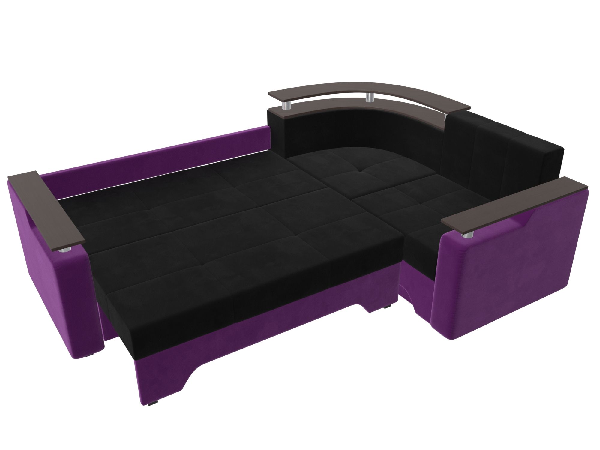 Угловой диван Комфорт правый угол (Черный\Фиолетовый)