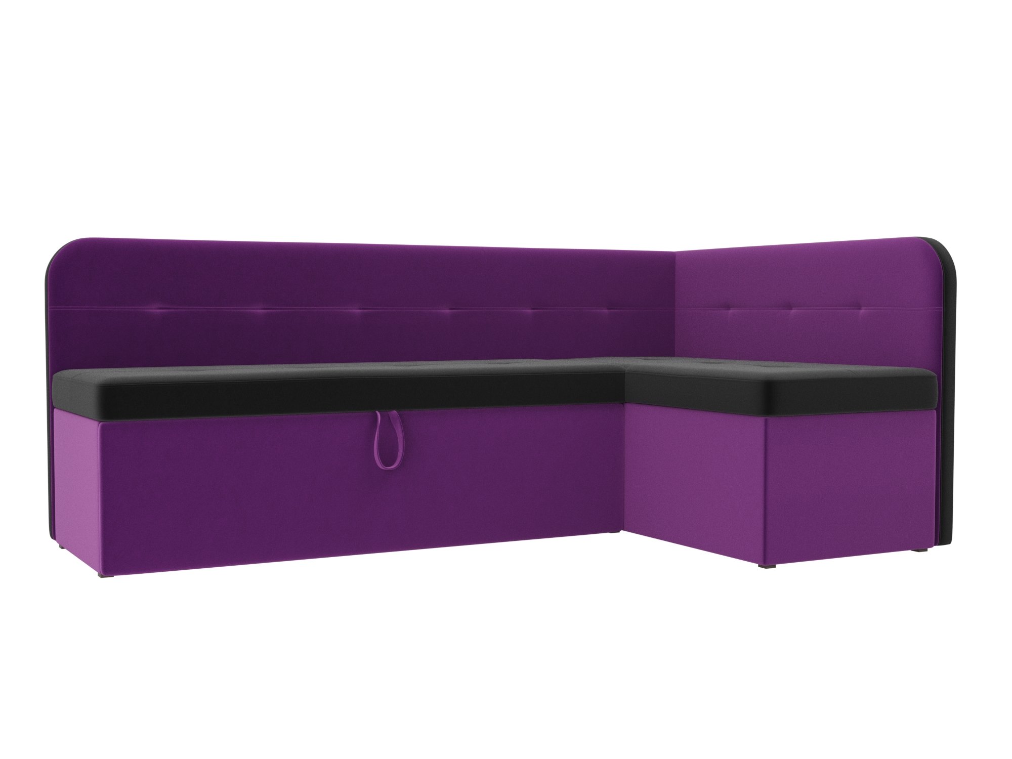 Кухонный угловой диван Форест правый угол (Черный\Фиолетовый)