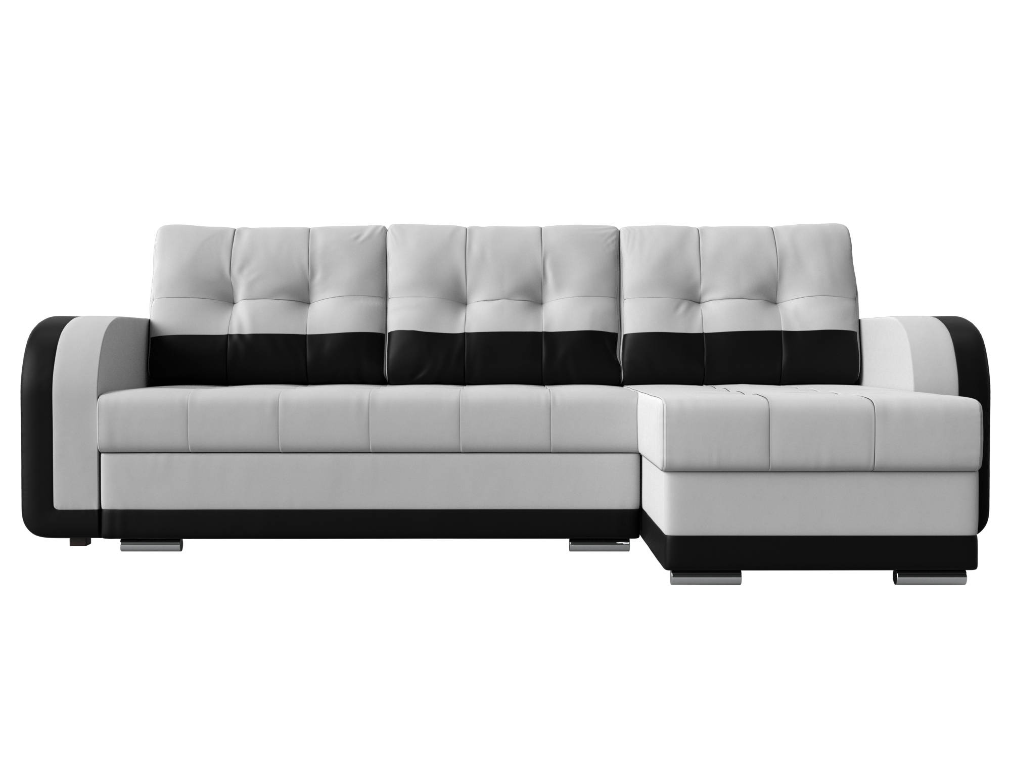 Угловой диван Марсель правый угол (Белый\Черный)