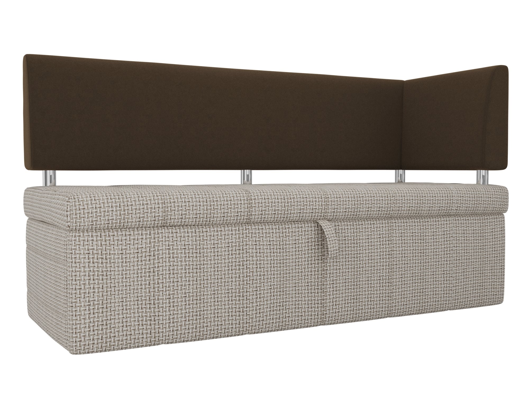 Кухонный прямой диван Стоун с углом правый (Корфу 02\коричневый)