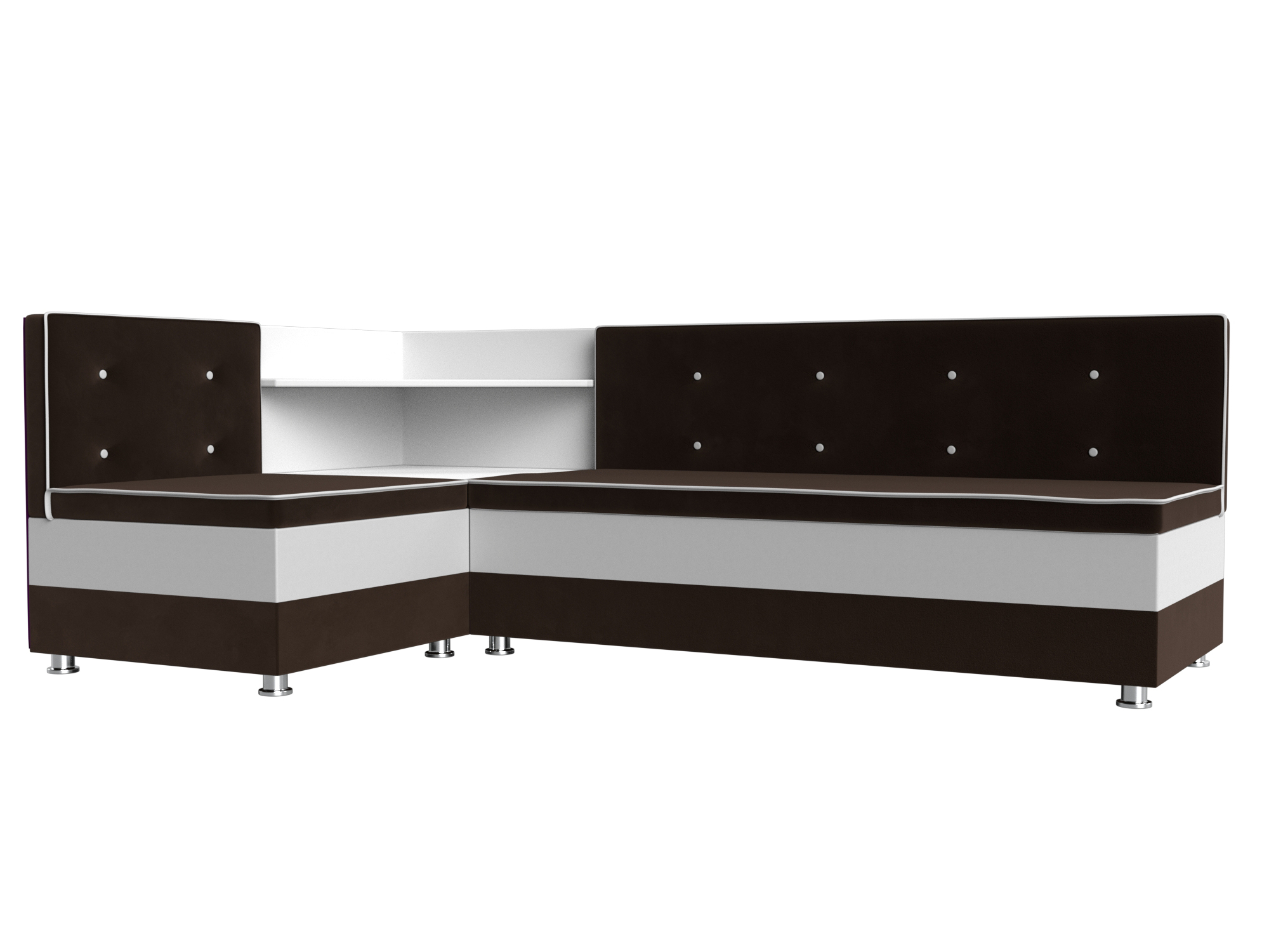 Кухонный угловой диван Милан левый угол (Коричневый)