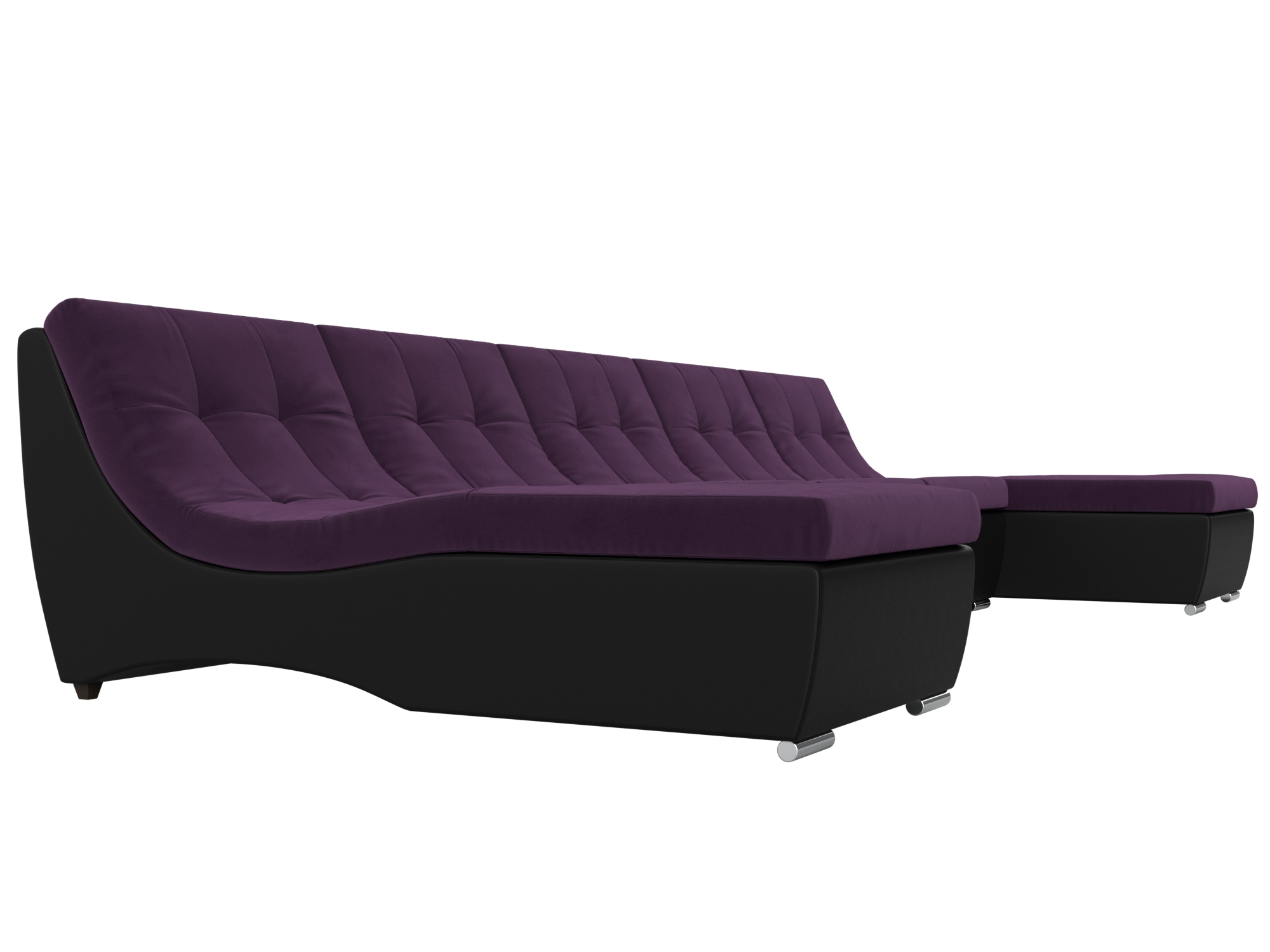 П-образный модульный диван Монреаль Long (Фиолетовый\Черный)