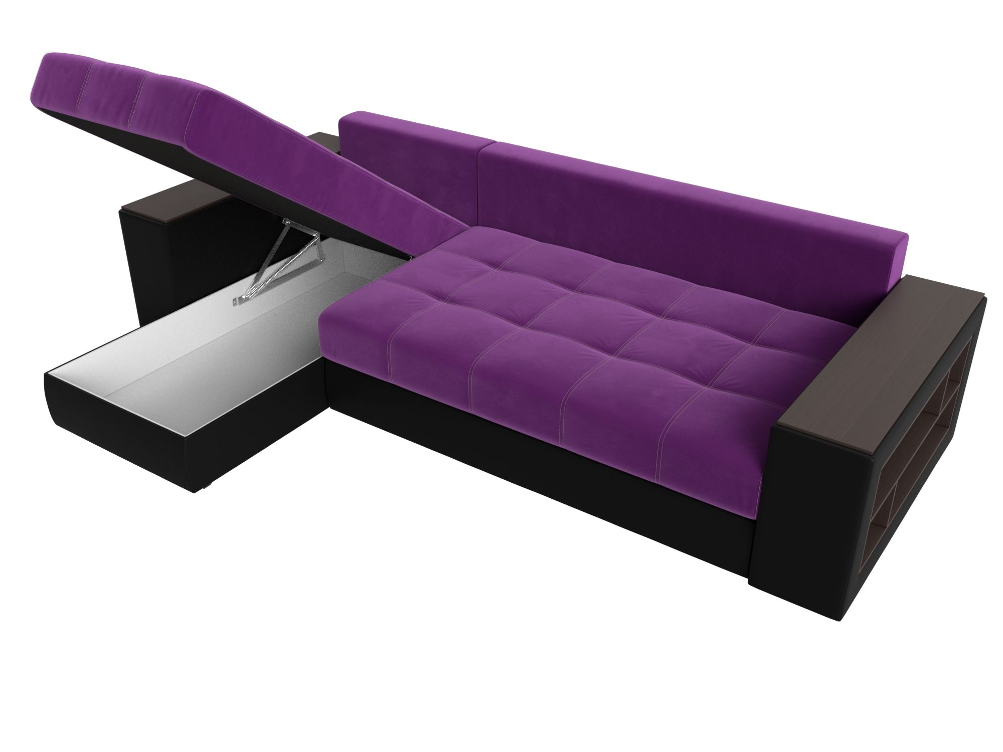 Угловой диван Дубай левый угол (Фиолетовый\Черный)
