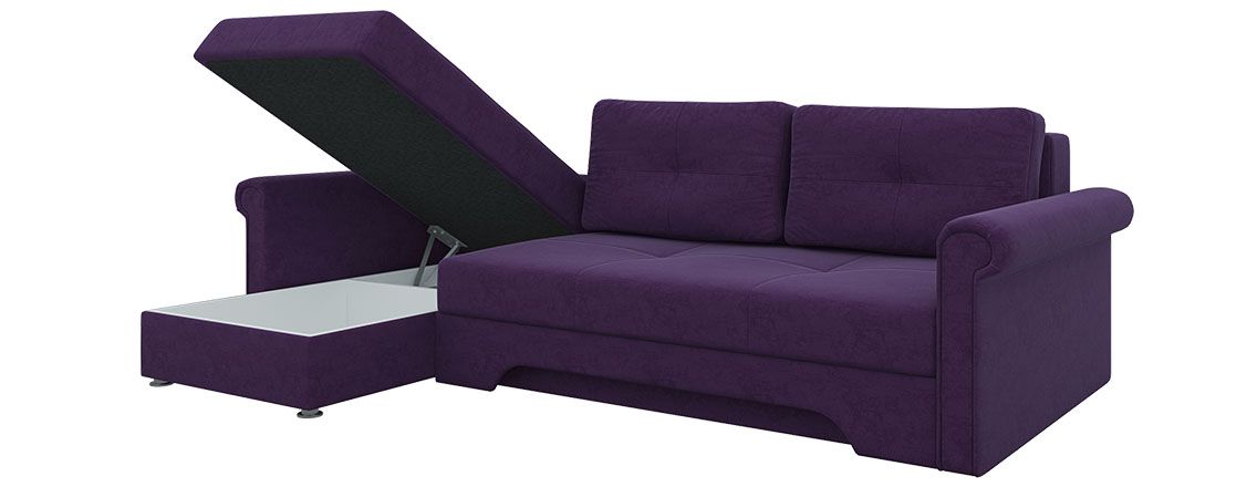 Угловой диван Леон левый угол (Фиолетовый)