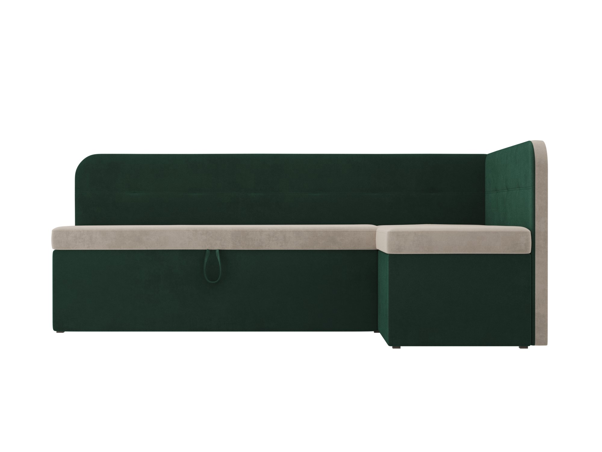 Кухонный угловой диван Форест правый угол (Бежевый\Зеленый)