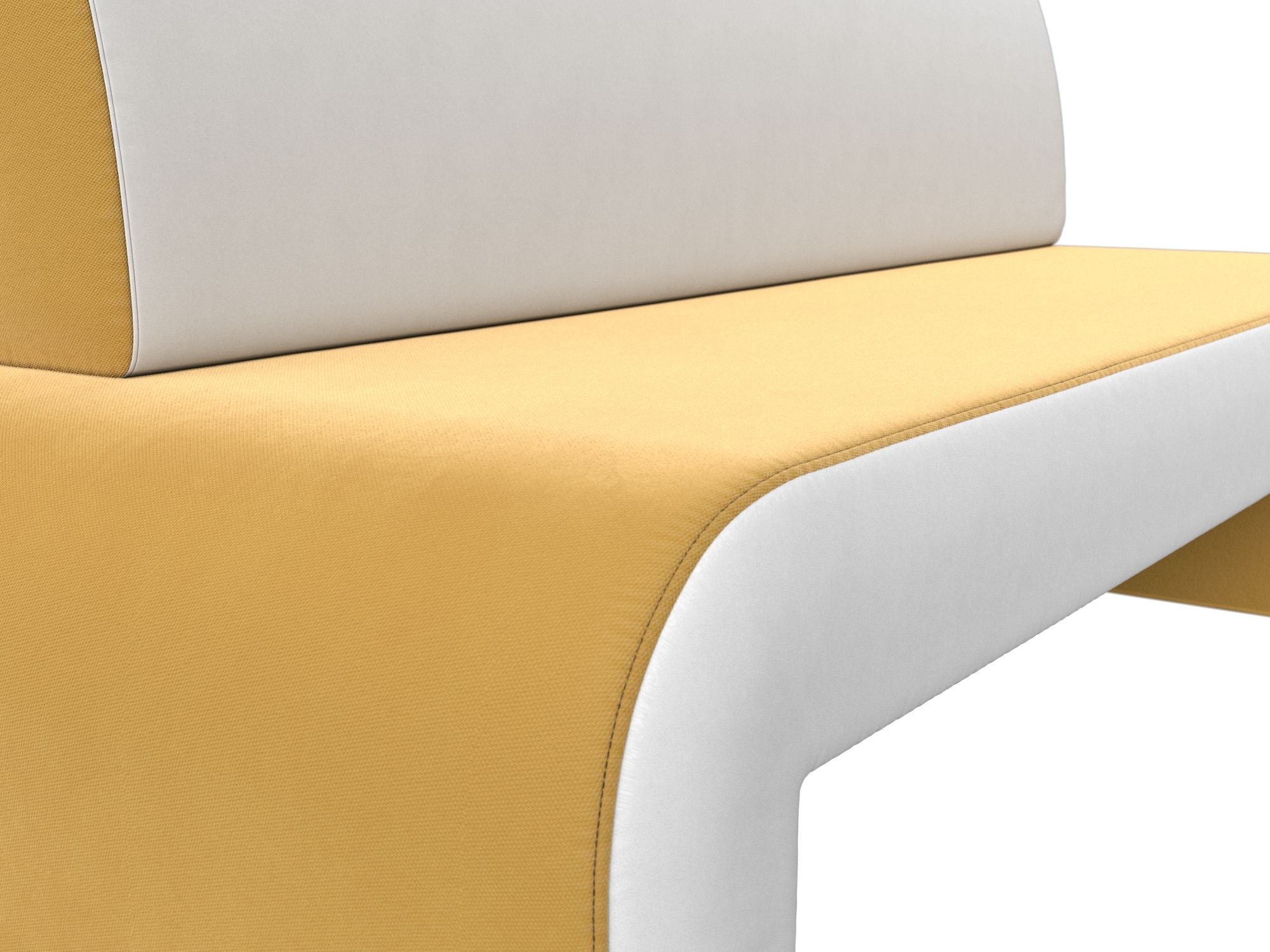 Кухонный прямой диван Кармен (Желтый\Белый)