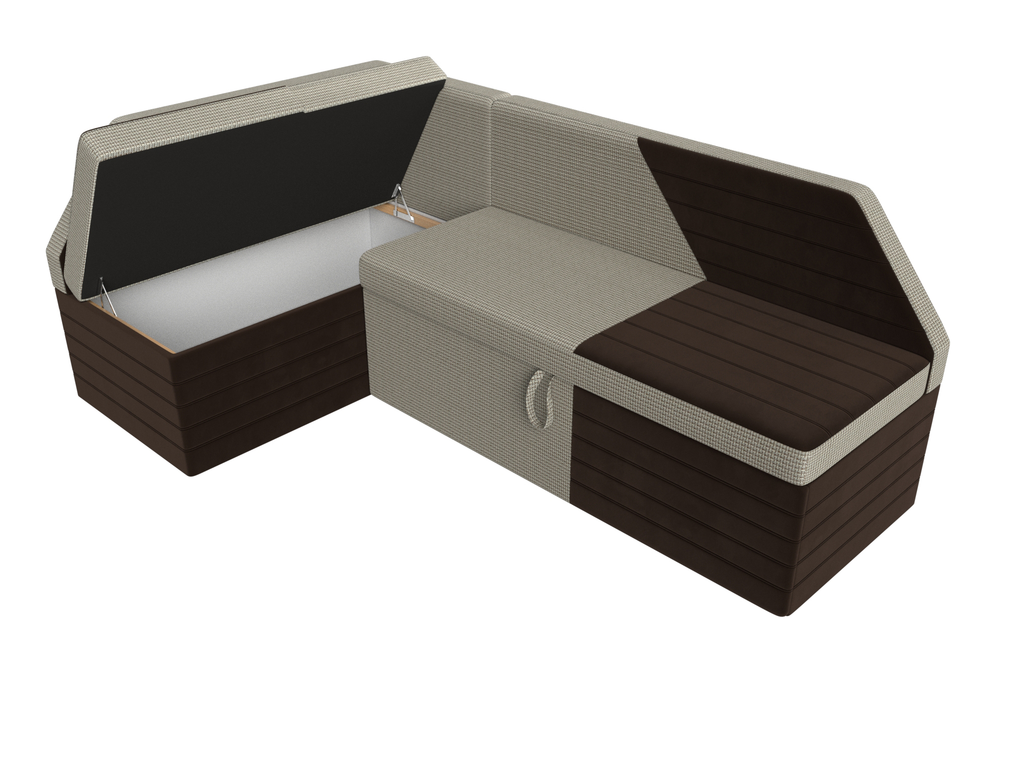 Кухонный угловой диван Дуглас левый угол (Корфу 02\коричневый)