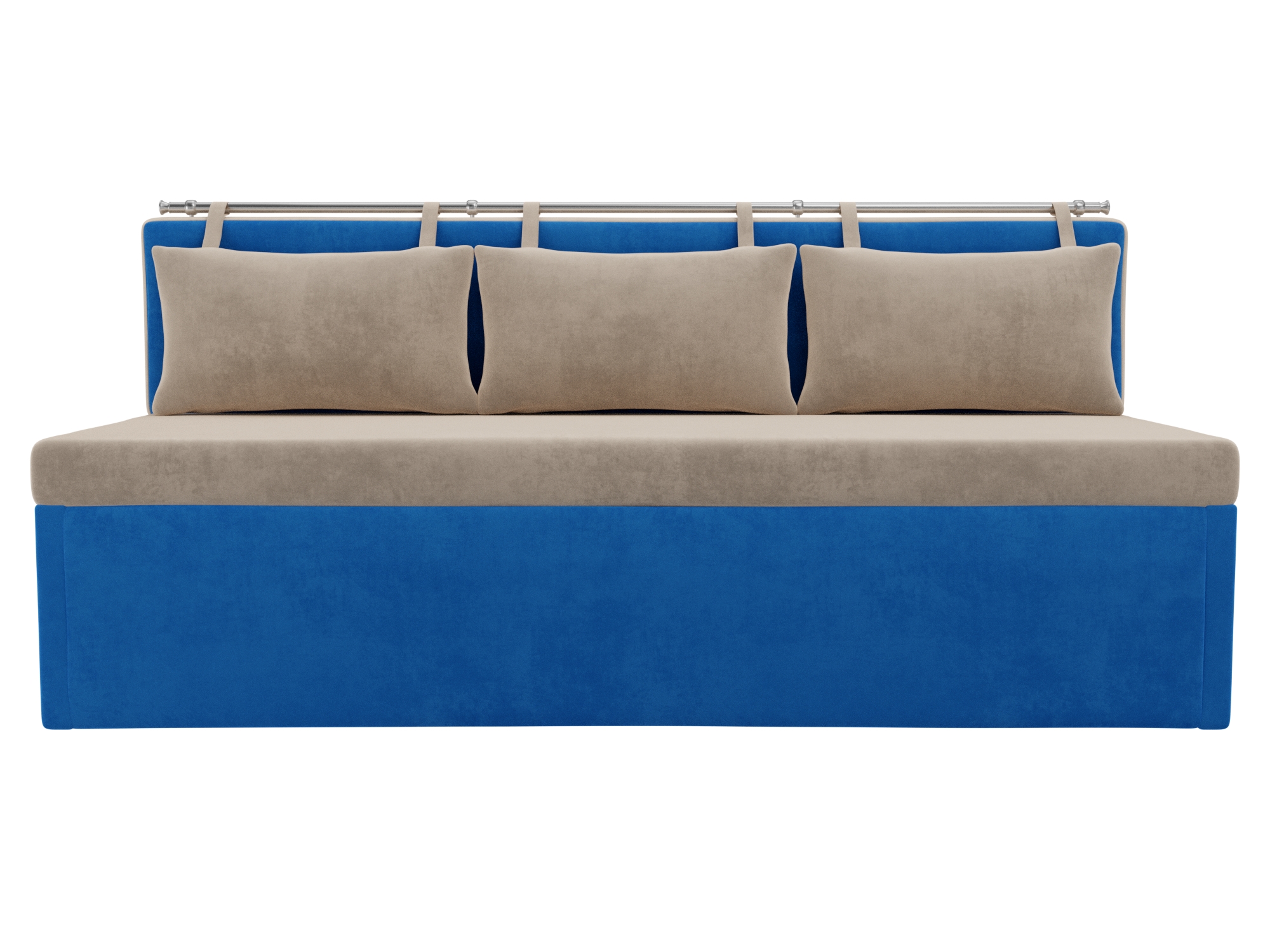 Кухонный прямой диван Метро (Бежевый\Голубой)
