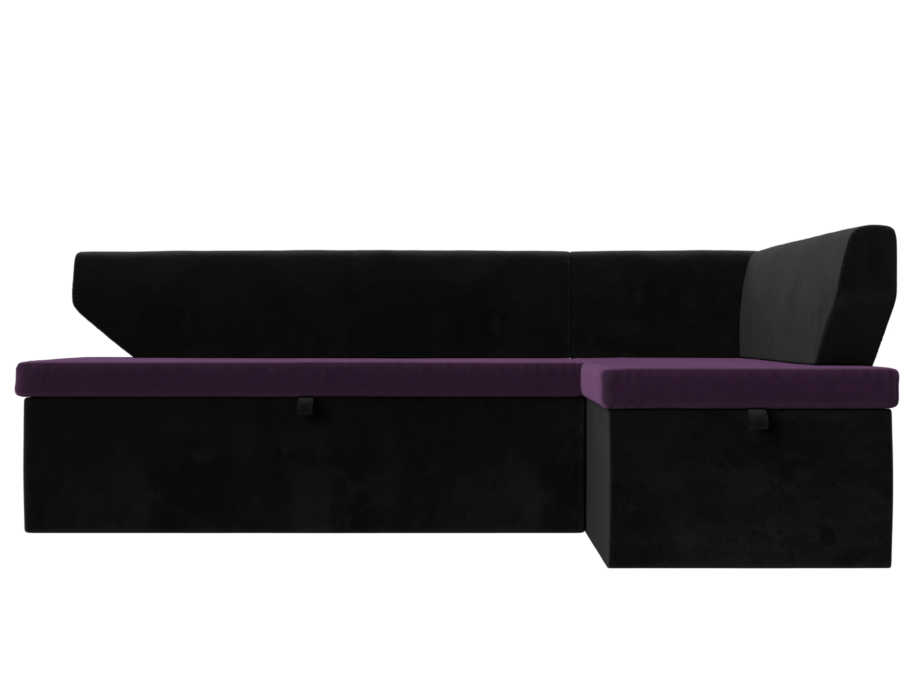 Кухонный угловой диван Омура правый угол (Фиолетовый\Черный)