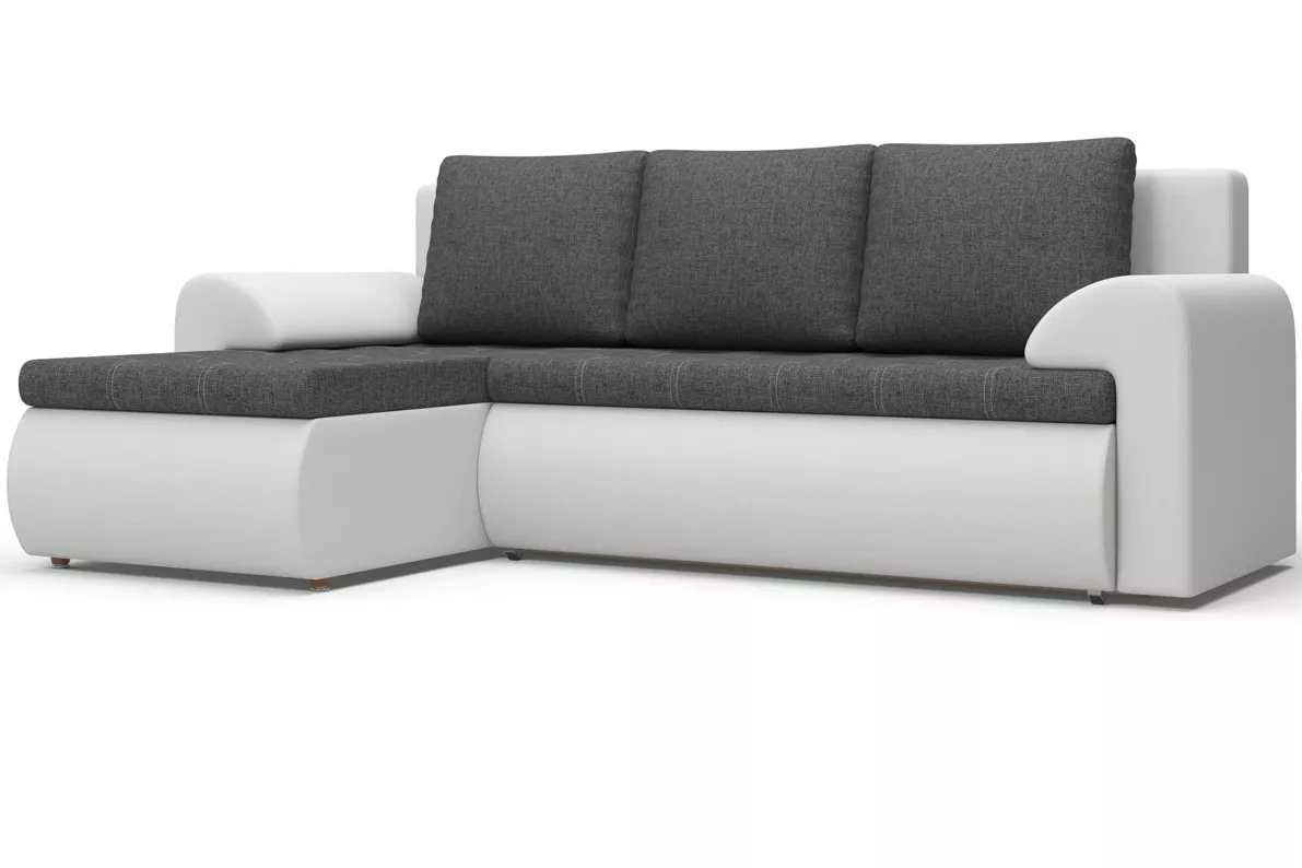 Угловой диван Цезарь (левый) Белый, Серый
