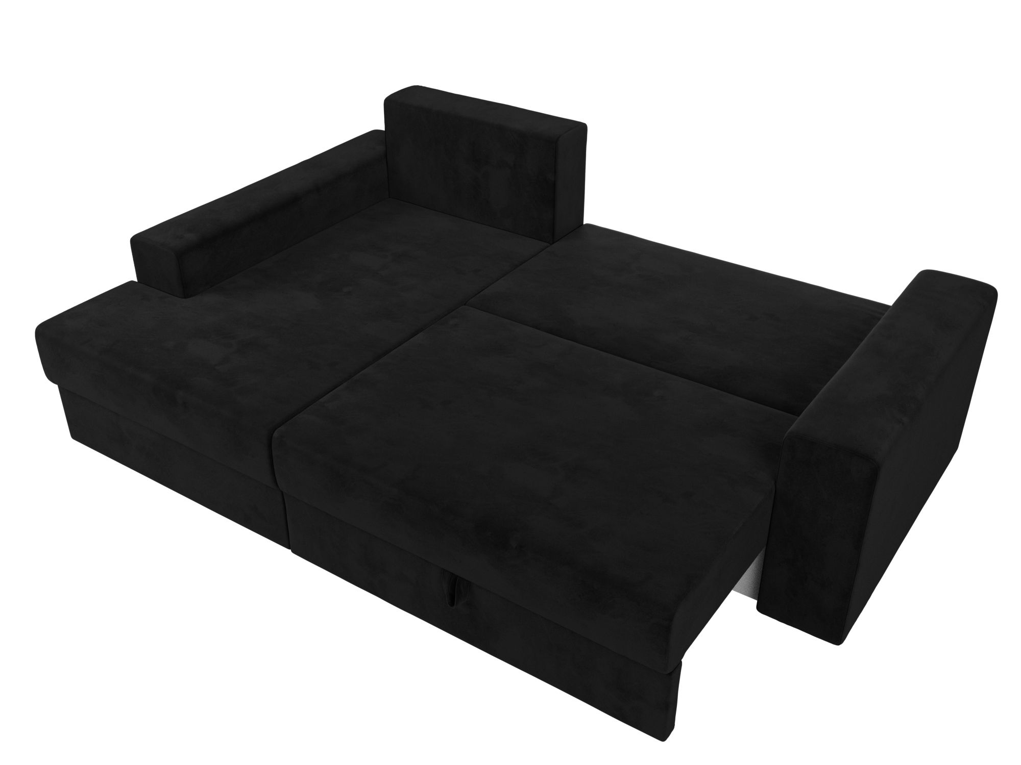 Угловой диван Майами левый угол (Черный\Черный\Бежевый)