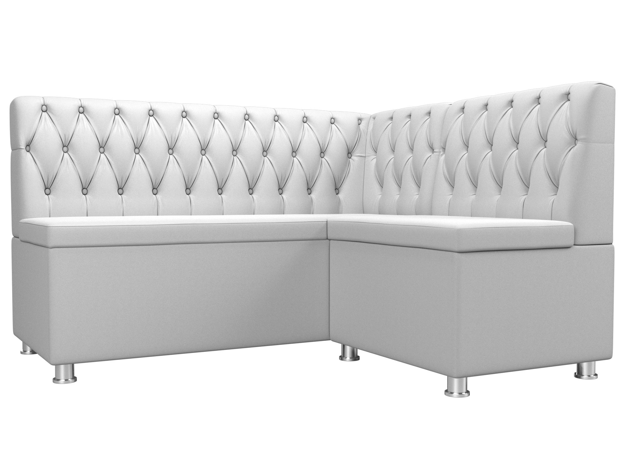 Кухонный угловой диван Мирта (Белый)
