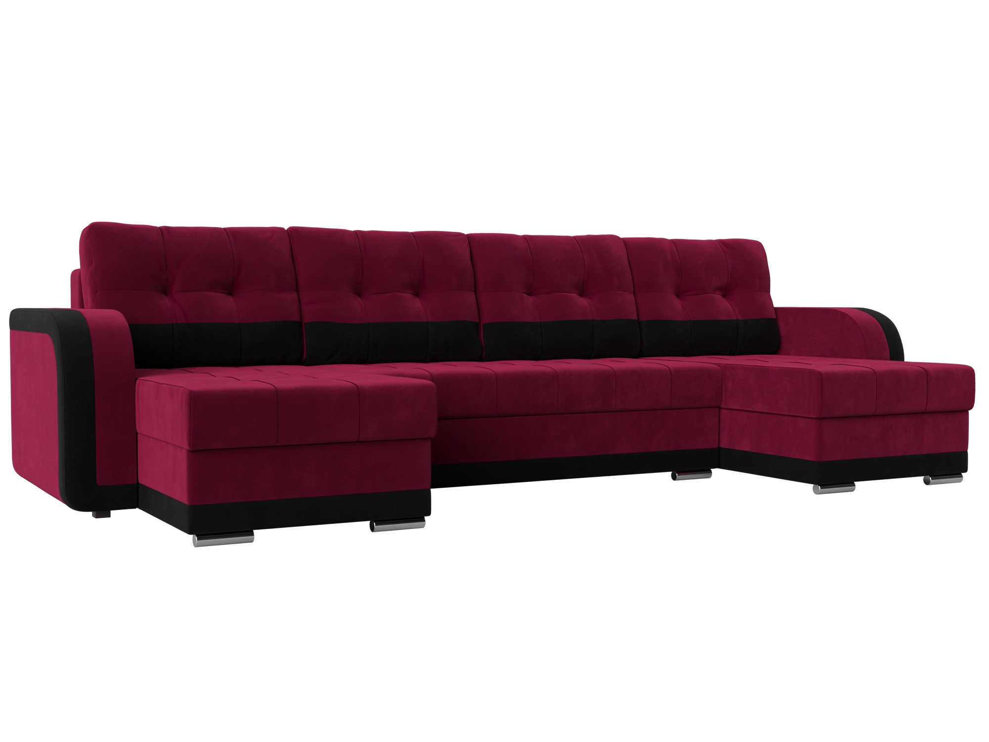 П-образный диван Марсель (Бордовый\Черный)