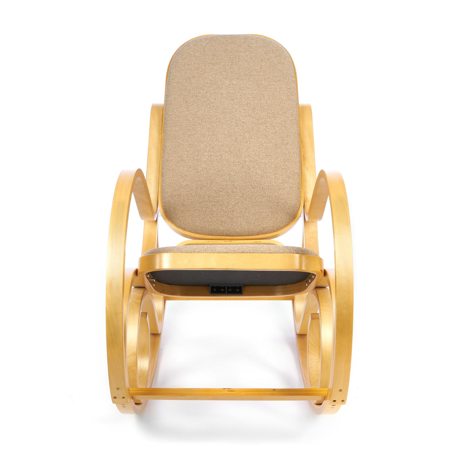 Кресло-качалка mod. AX3002-2 дуб #5, ткань бежевая