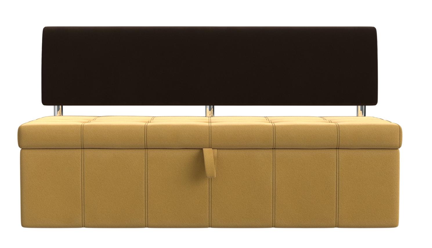 Кухонный прямой диван Стоун (Желтый\коричневый)