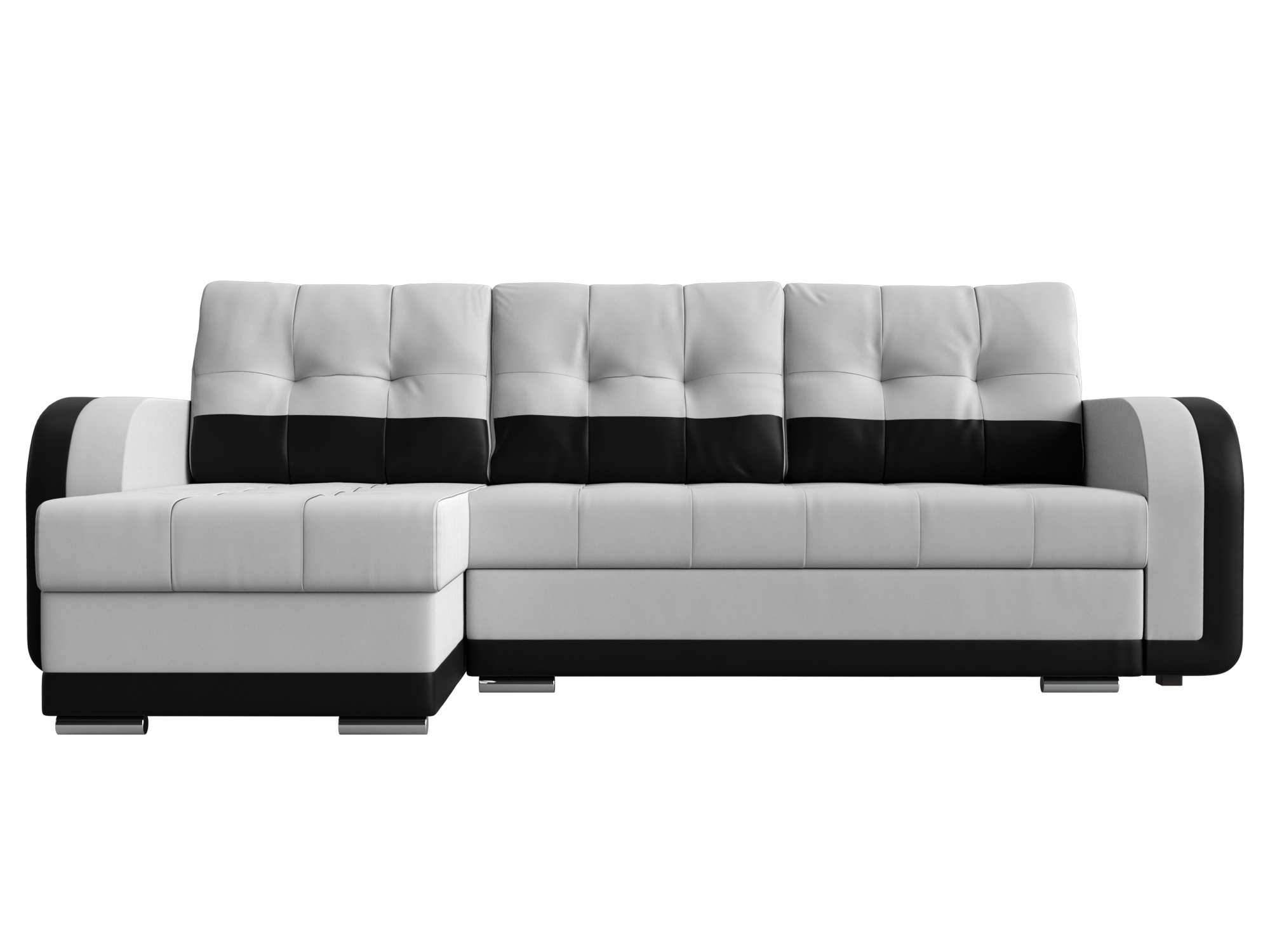 Угловой диван Марсель левый угол (Белый\Черный)