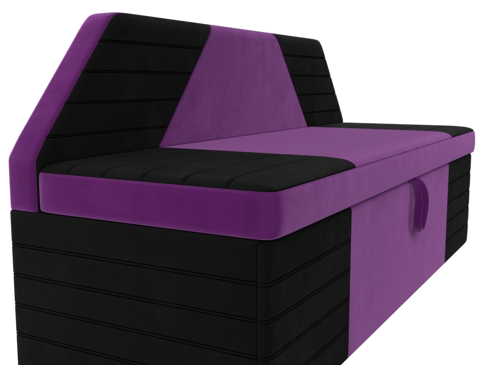 Кухонный прямой диван Дуглас (Фиолетовый\Черный)