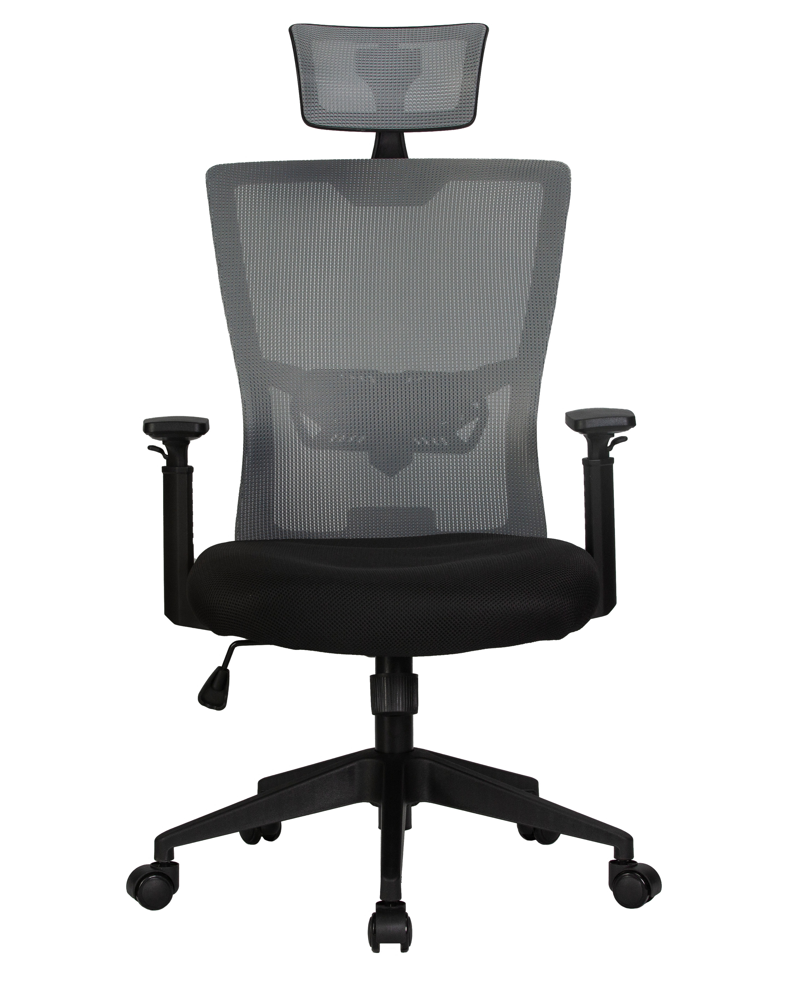 Офисное кресло для персонала DOBRIN NIXON (чёрный, серая сетка)
