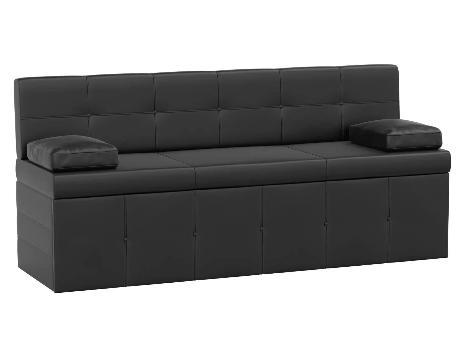Кухонный прямой диван Лео (Черный)