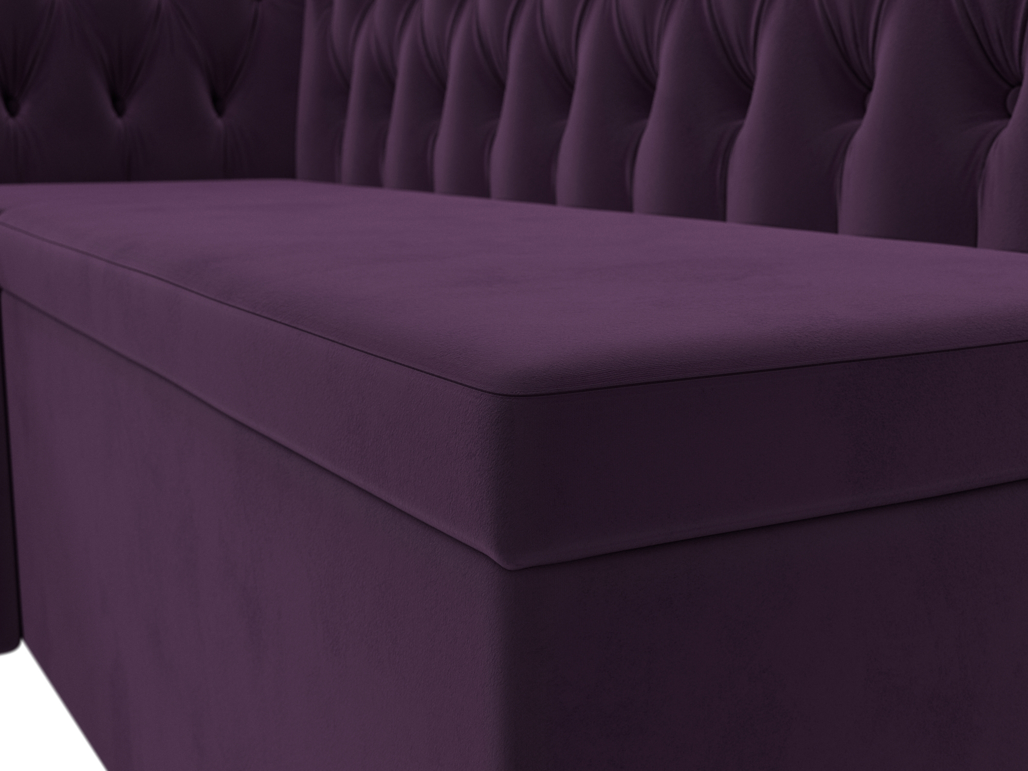 Кухонный угловой диван Мирта левый угол (Фиолетовый)