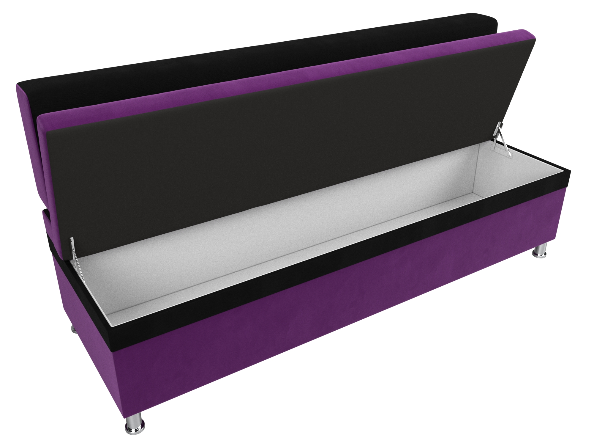 Кухонный прямой диван Стайл (Фиолетовый\Черный)