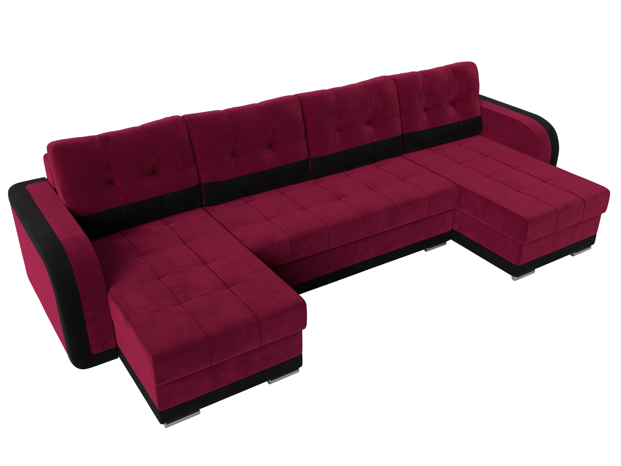 П-образный диван Марсель (Бордовый\Черный)