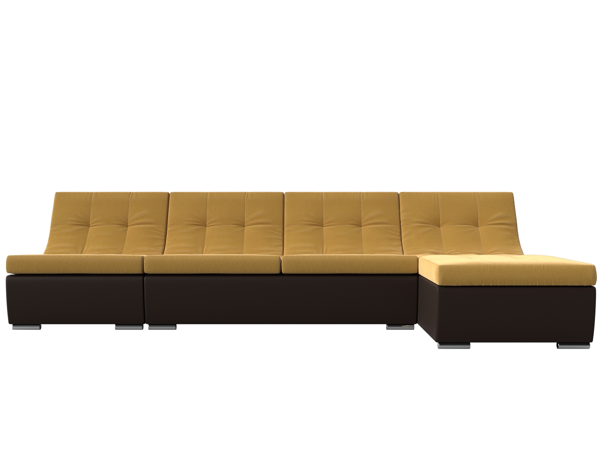 Угловой модульный диван Монреаль (Желтый\коричневый)