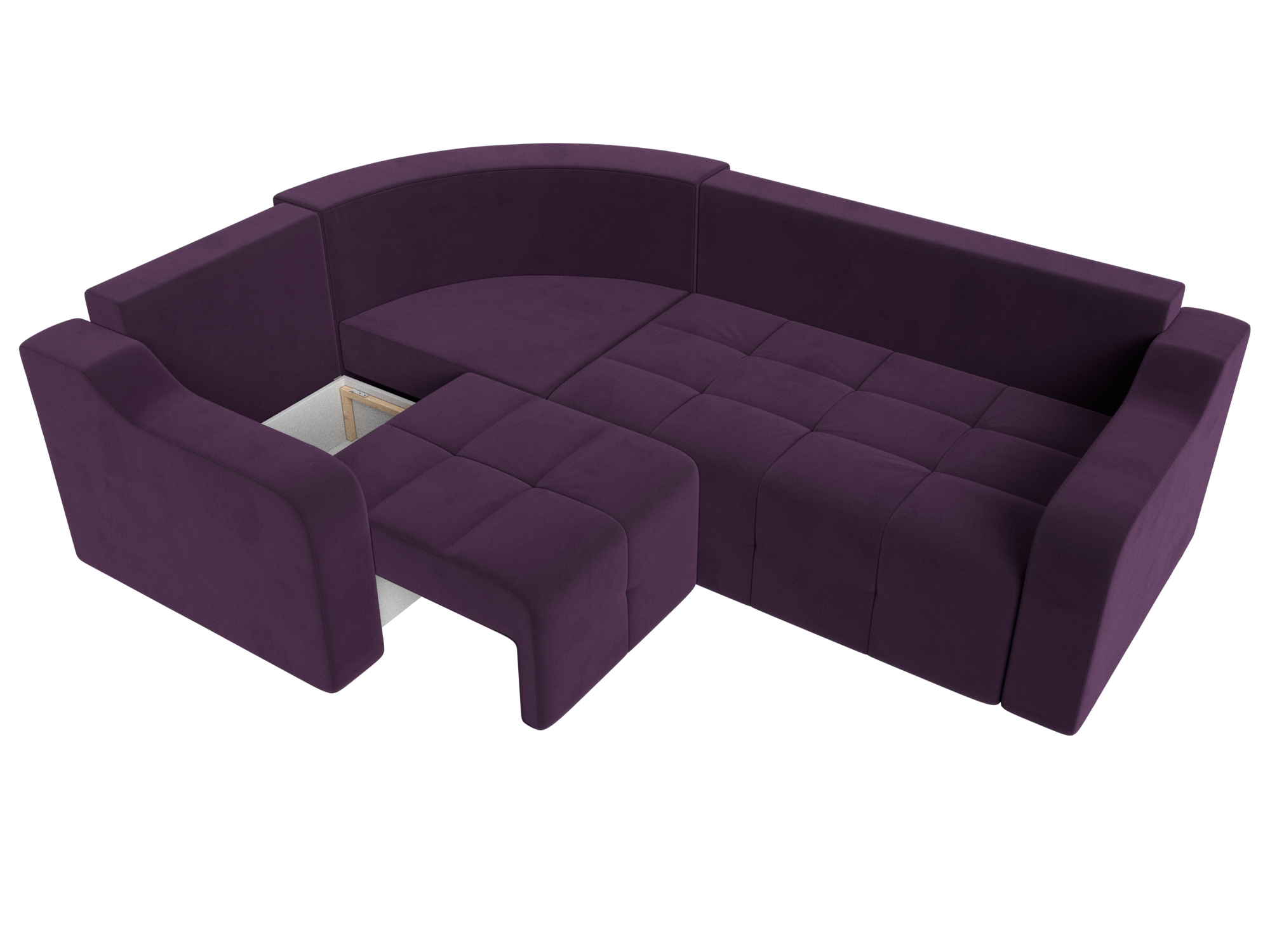 Угловой диван Кембридж левый угол (Фиолетовый)