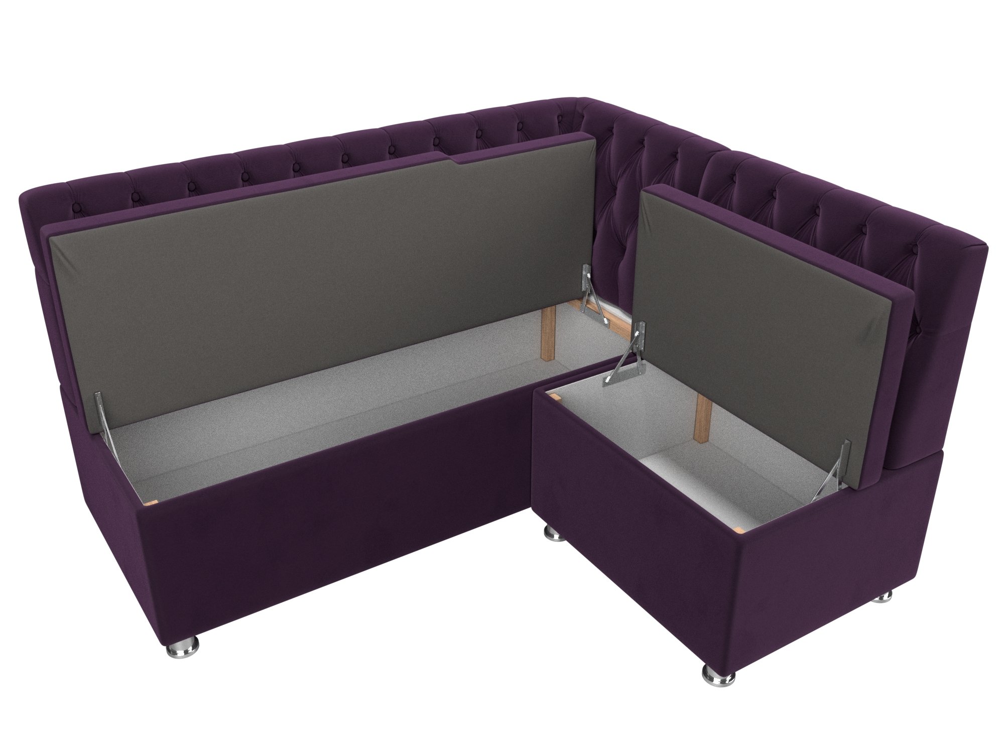 Кухонный угловой диван Мирта правый угол (Фиолетовый)