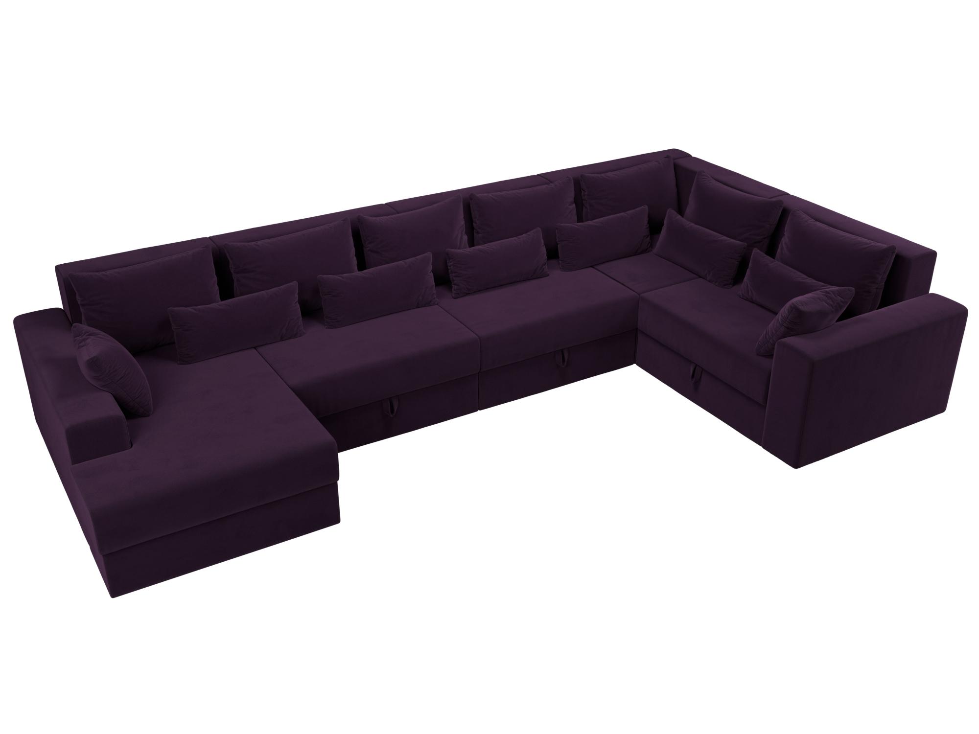 П-образный диван Майами левый угол (Фиолетовый)