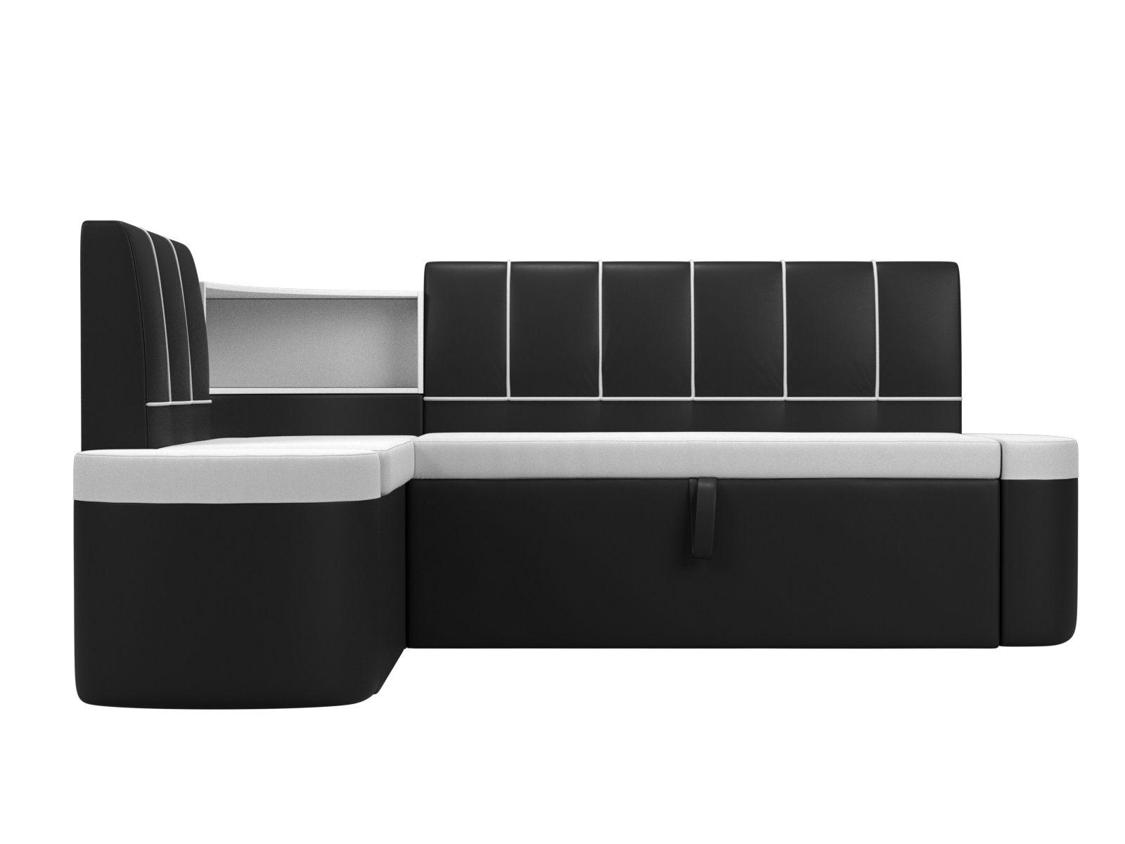Кухонный угловой диван Тефида левый угол (Белый\Черный)