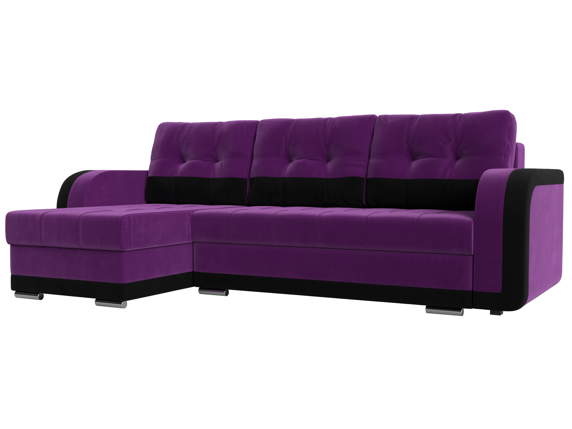 Угловой диван Марсель левый угол (Фиолетовый\Черный)