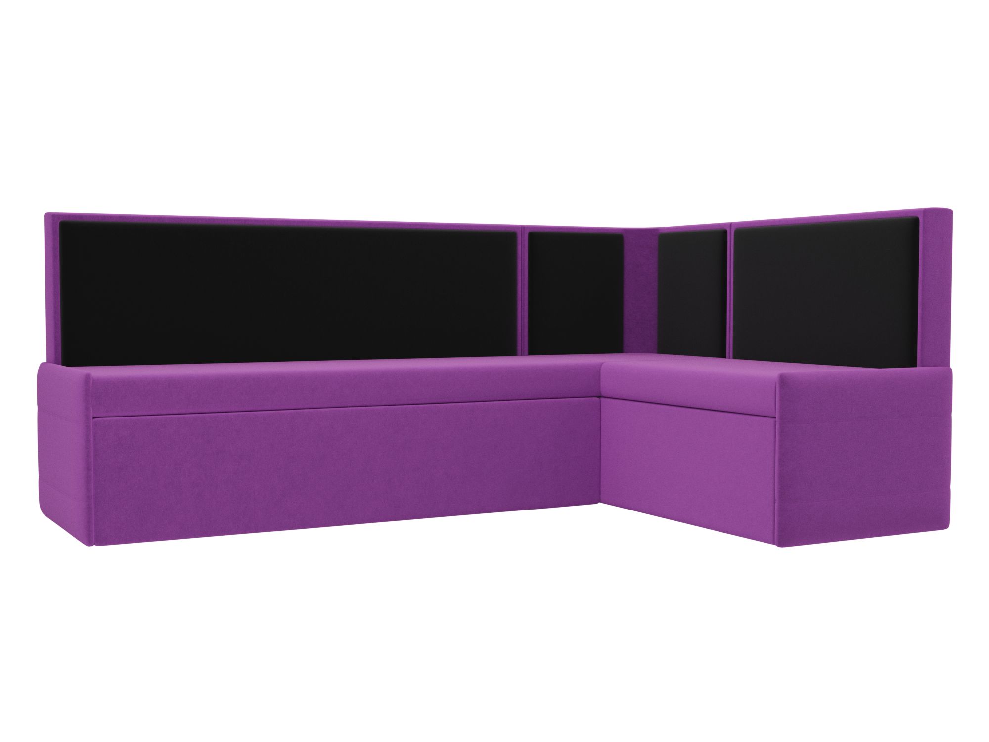 Кухонный угловой диван Кристина правый 
угол (Фиолетовый\Черный)