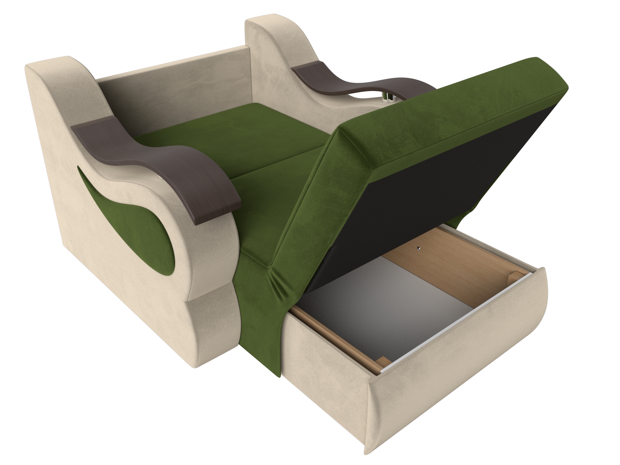Кресло-кровать Меркурий 80 (Зеленый\Бежевый)