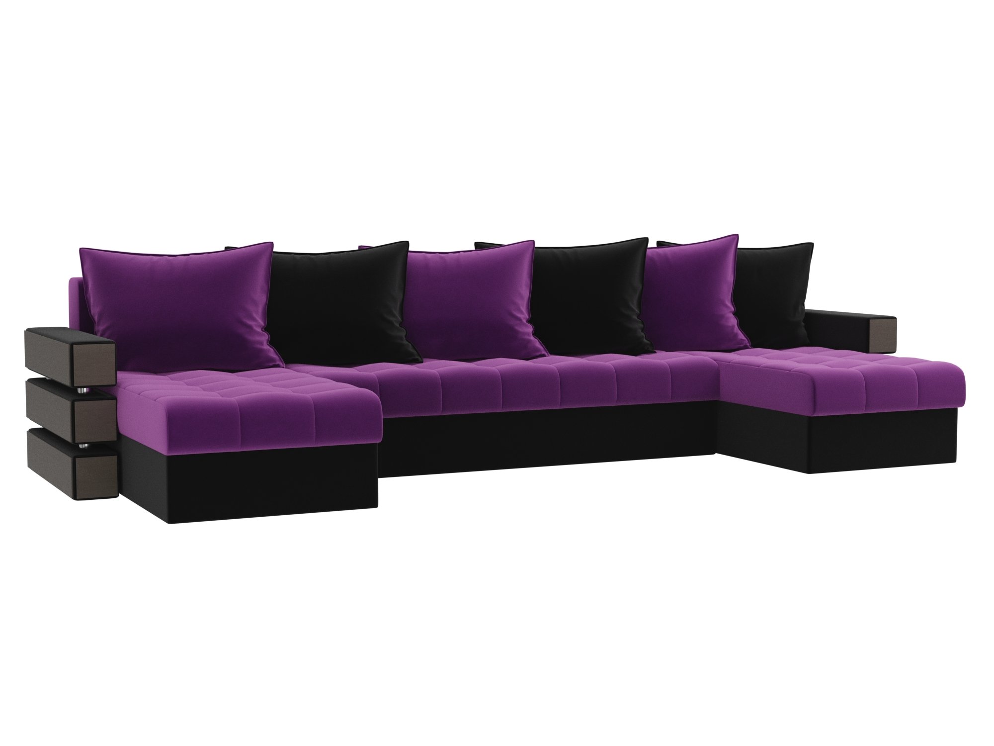 П-образный диван Венеция (Фиолетовый\Черный)