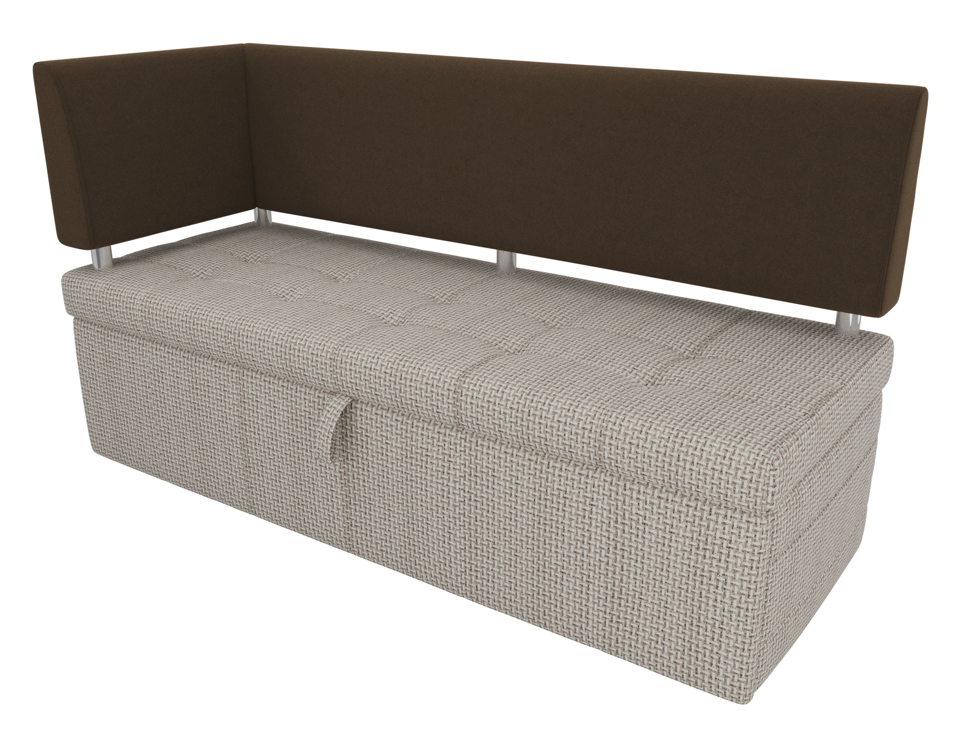 Кухонный прямой диван Стоун с углом левый (Корфу 02\коричневый)