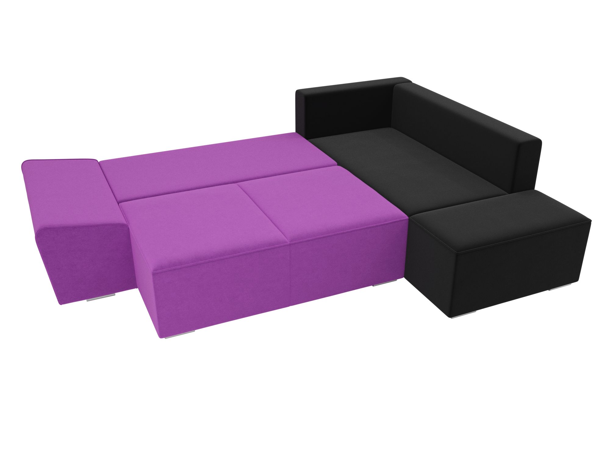 Угловой диван Хьюго правый угол (Фиолетовый\Черный)