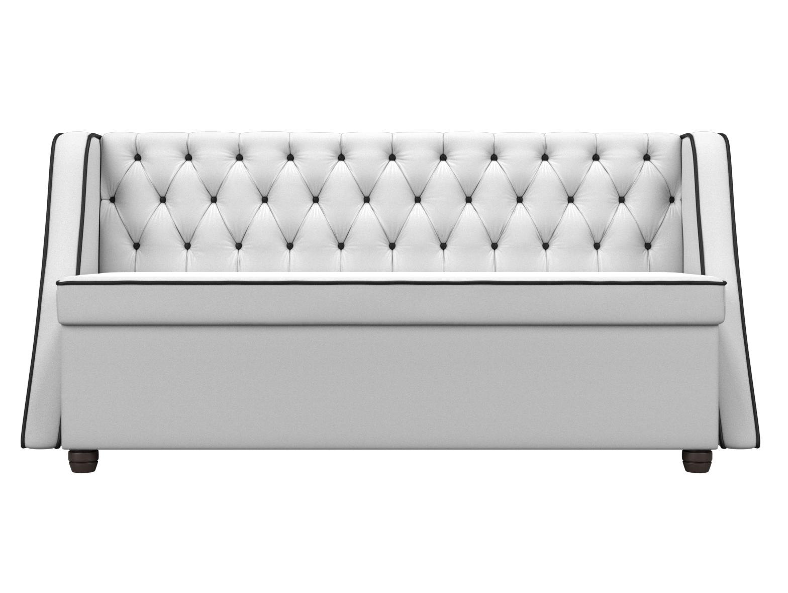 Кухонный прямой диван Лофт (Белый\Черный)