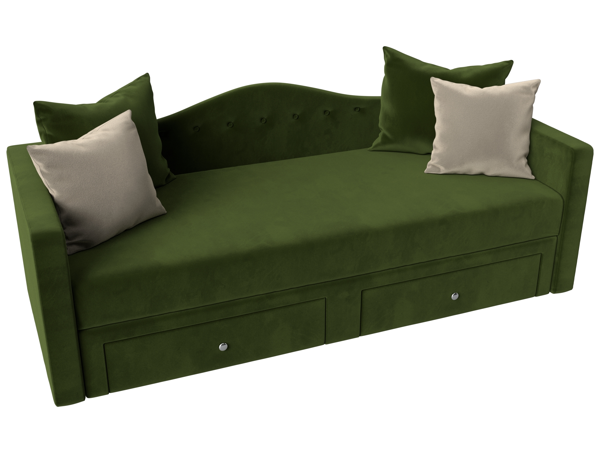 Детский прямой диван Дориан (Зеленый\Бежевый)