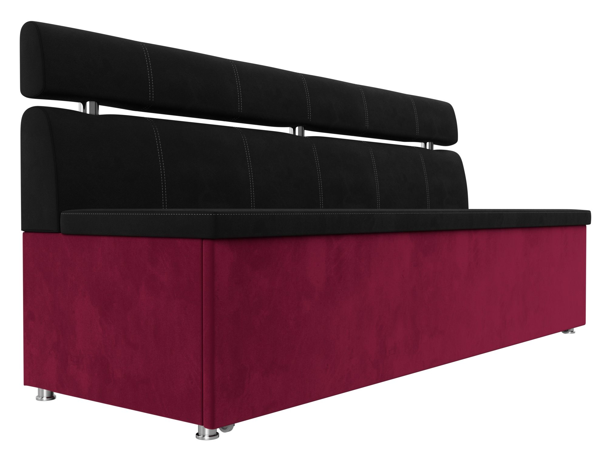 Кухонный прямой диван Классик (Черный\Бордовый)