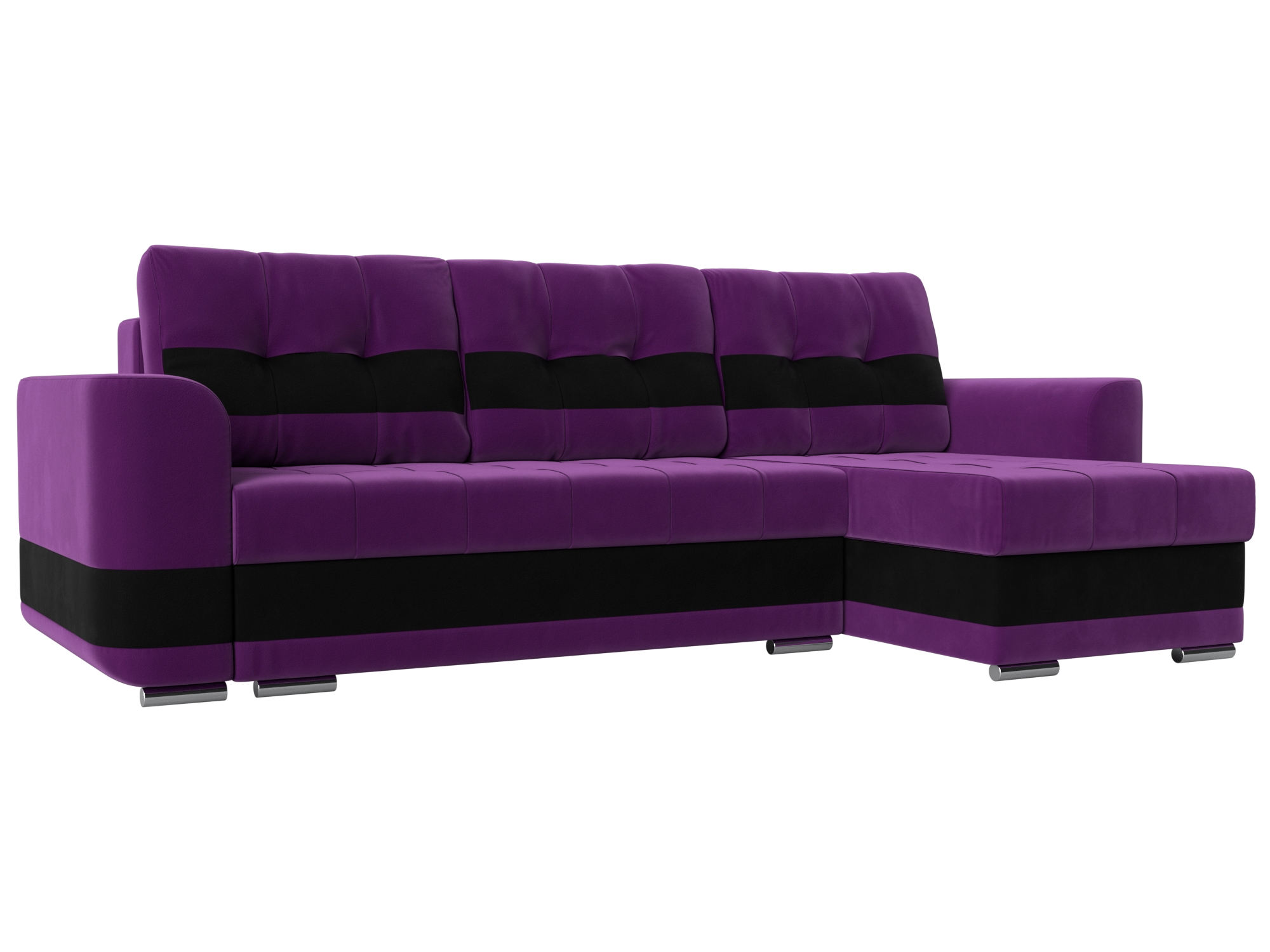 Угловой диван Честер правый угол (Фиолетовый\Черный)
