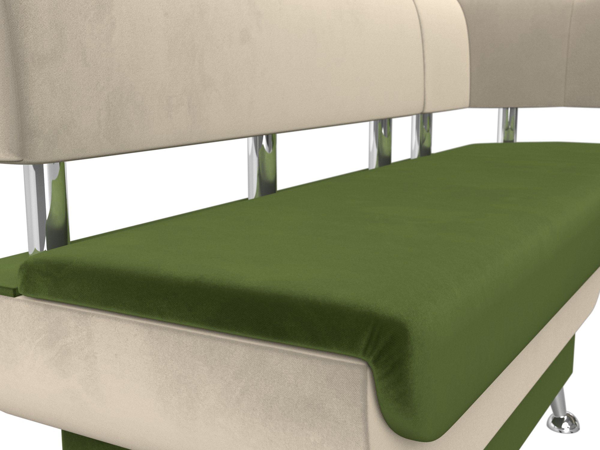 Кухонный угловой диван Альфа правый угол (Зеленый\Бежевый)