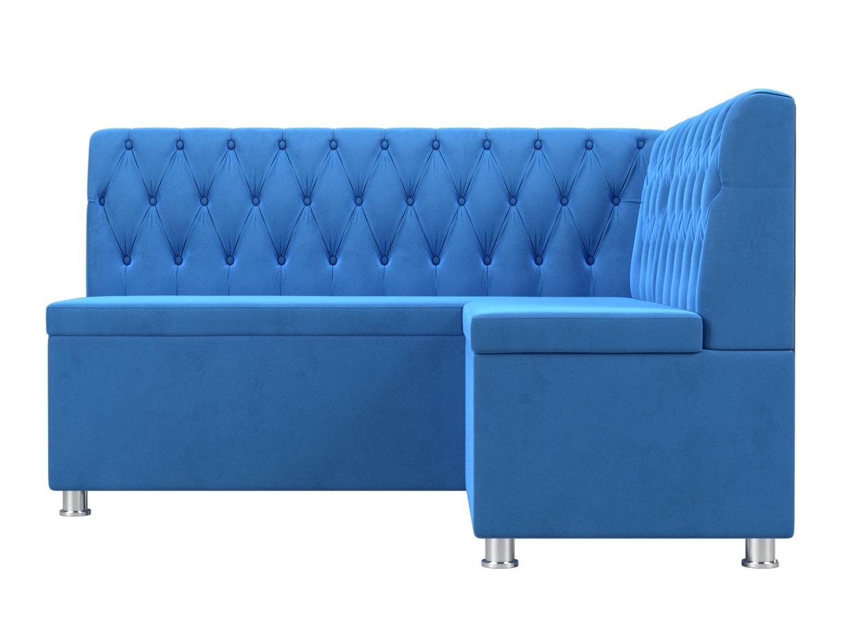 Кухонный угловой диван Мирта правый угол (Голубой)