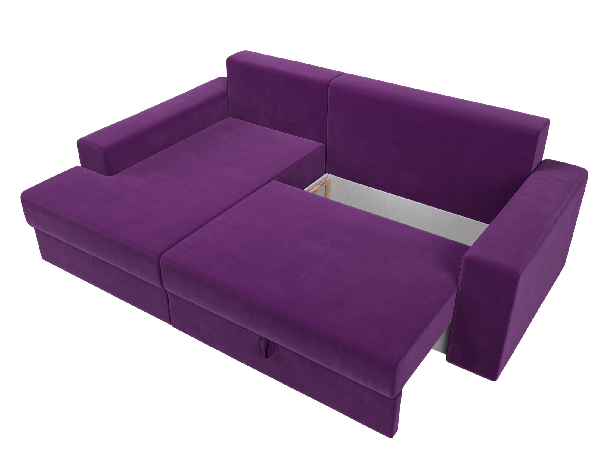 Угловой диван Майами левый угол (Фиолетовый\Фиолетовый\Черный)