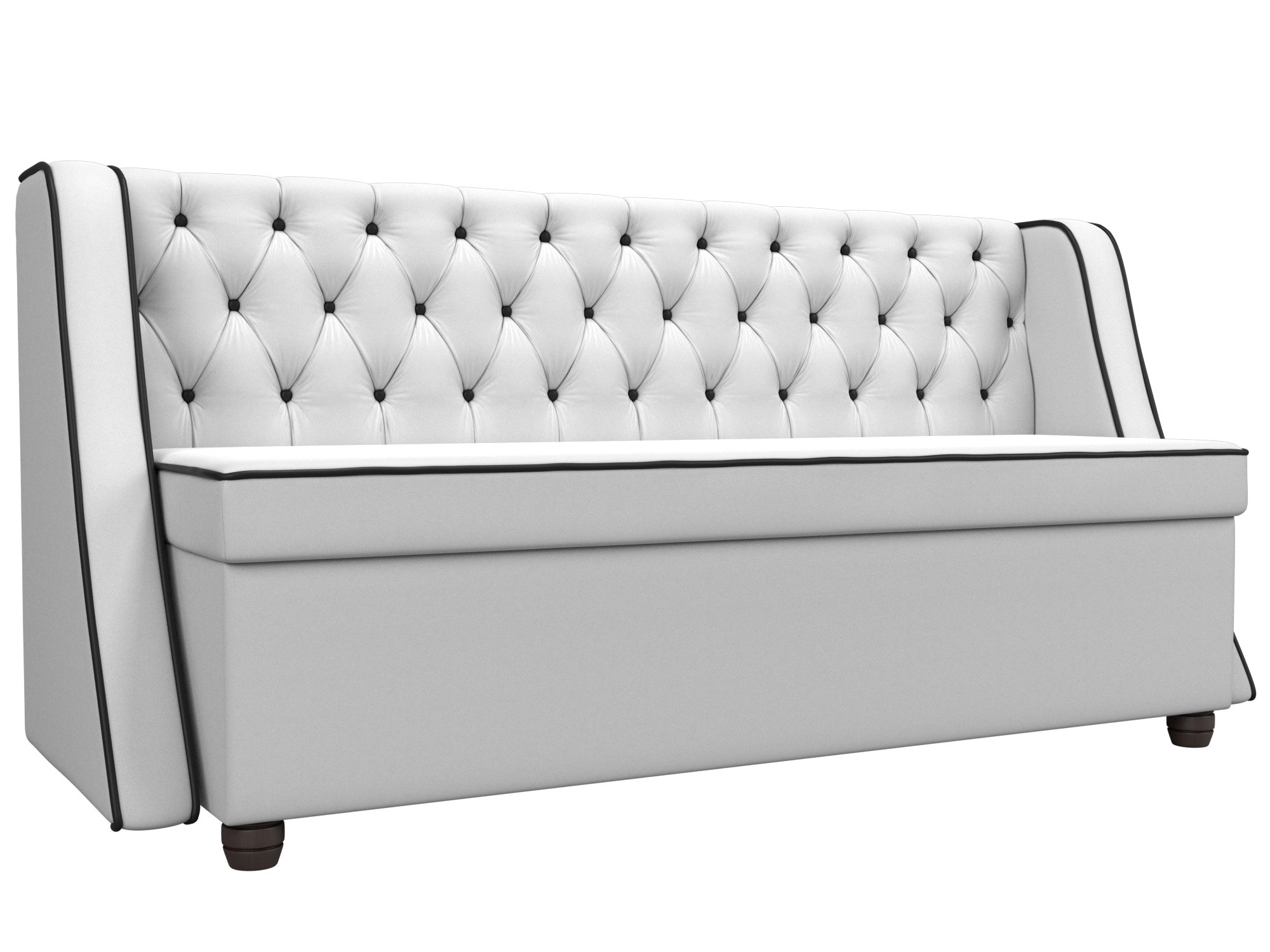 Кухонный прямой диван Лофт (Белый\Черный)