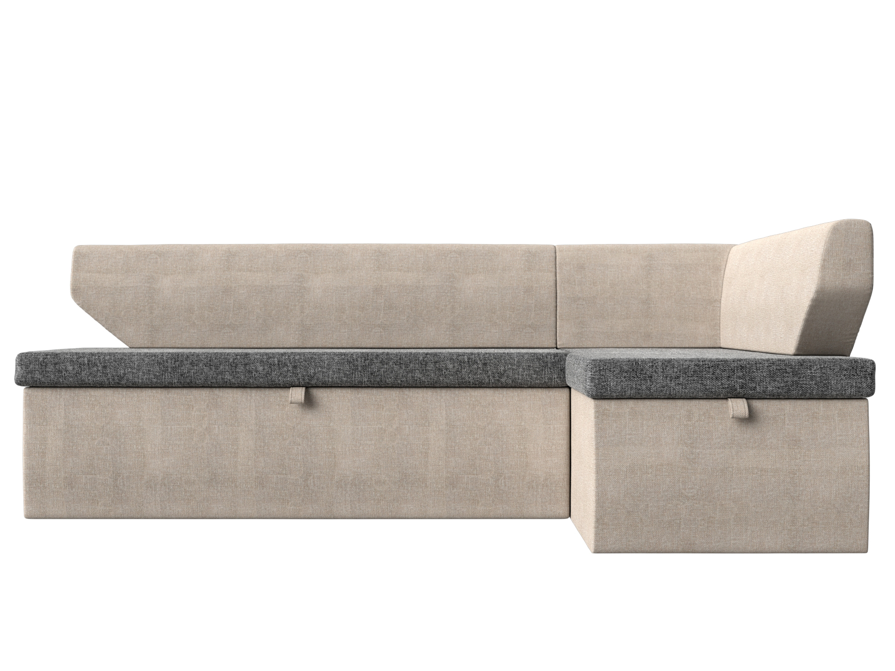 Кухонный угловой диван Омура правый угол (Серый\Бежевый)