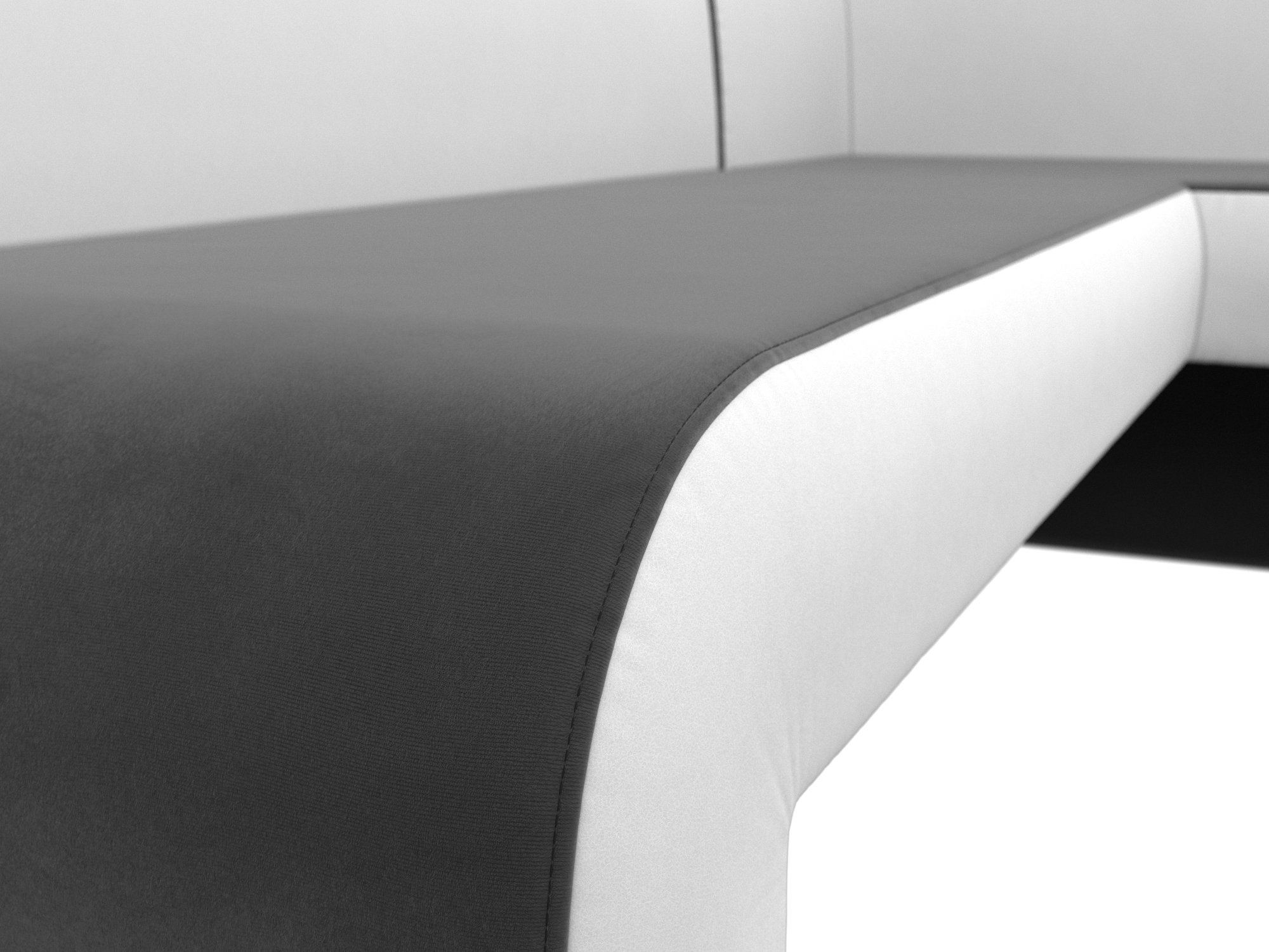 Кухонный угловой диван Кармен правый угол (Серый\Белый)